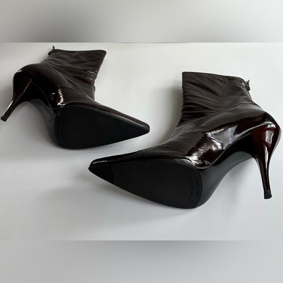 Stuart Weitzman size 8.5 M burgundy/brown patent leather bootie - Picture 2 of 3